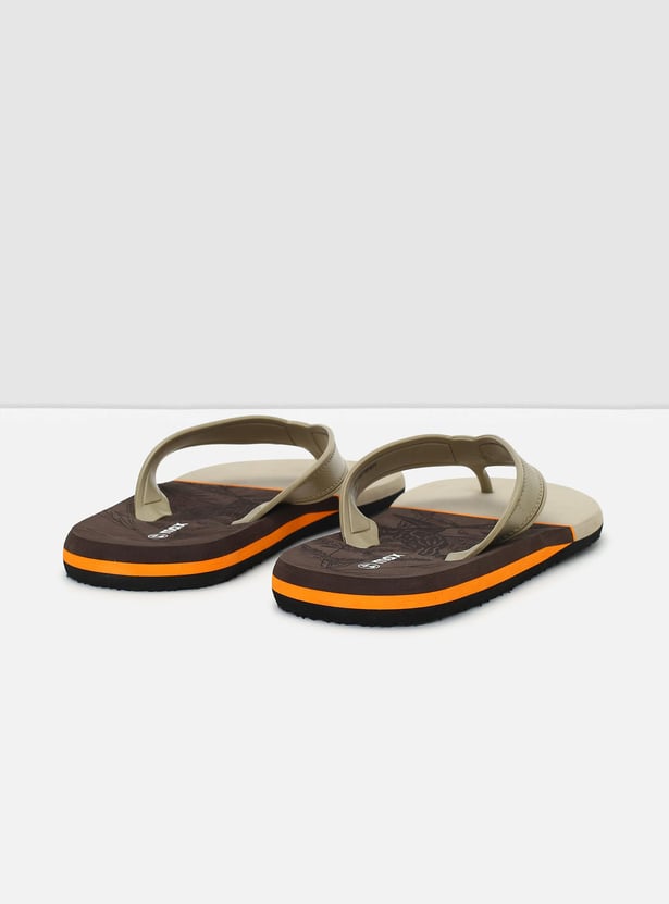 Men Colourblock V-strap Flip Flops