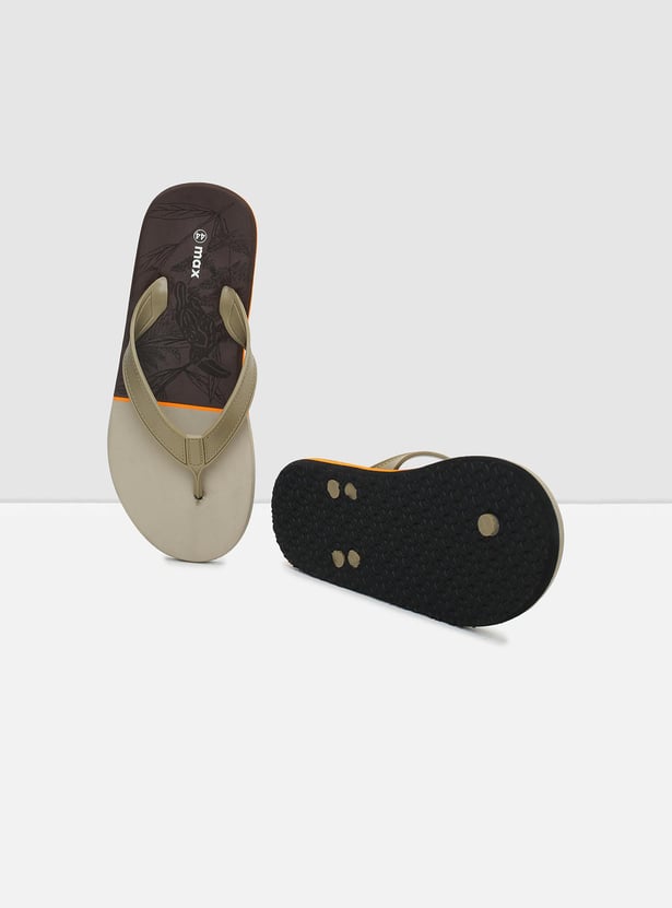 Men Colourblock V-strap Flip Flops