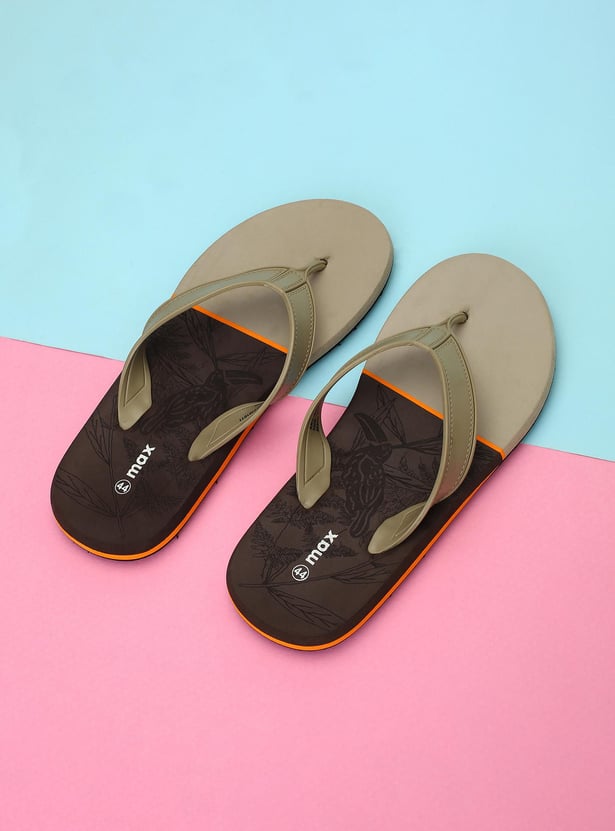 Men Colourblock V-strap Flip Flops