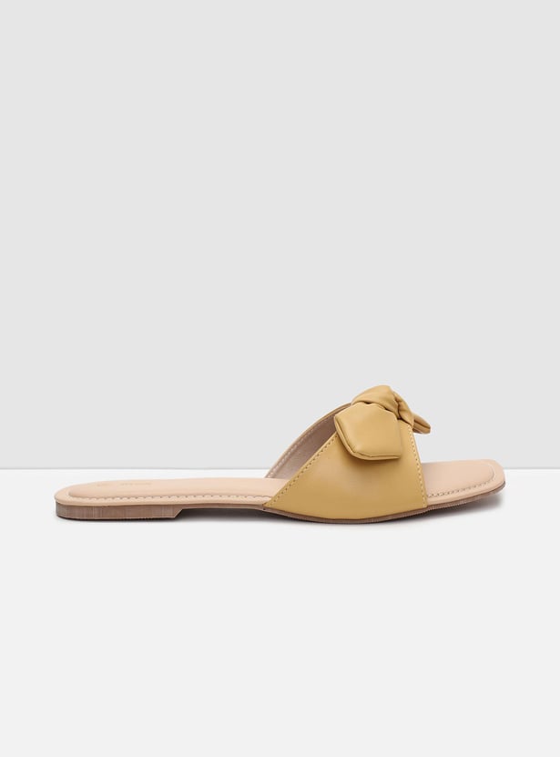 Women Bow-Detailed Slide Sandals