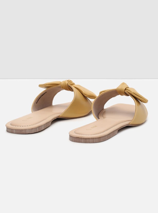 Women Bow-Detailed Slide Sandals