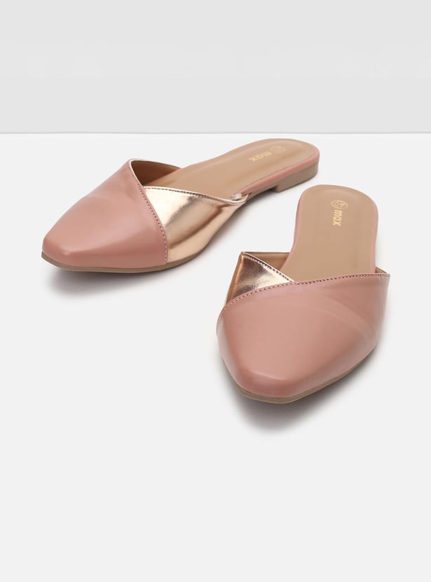 Women Colourblock Closed-Toe Mules