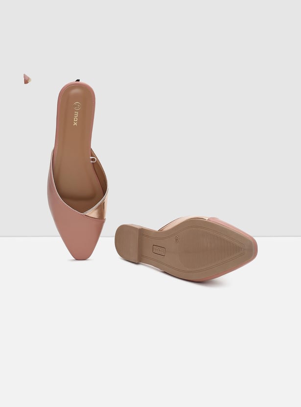 Women Colourblock Closed-Toe Mules