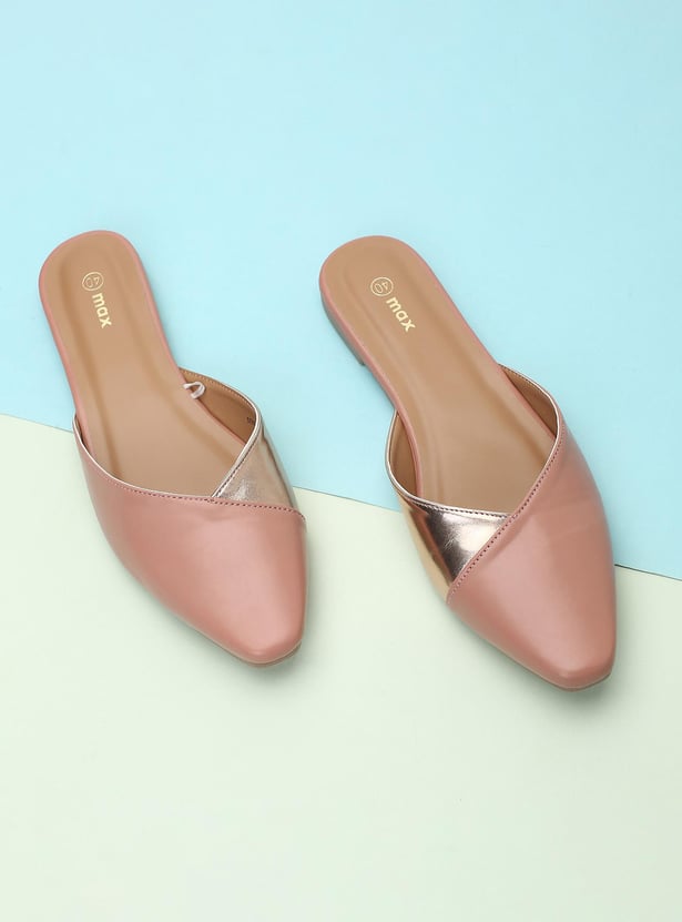 Women Colourblock Closed-Toe Mules