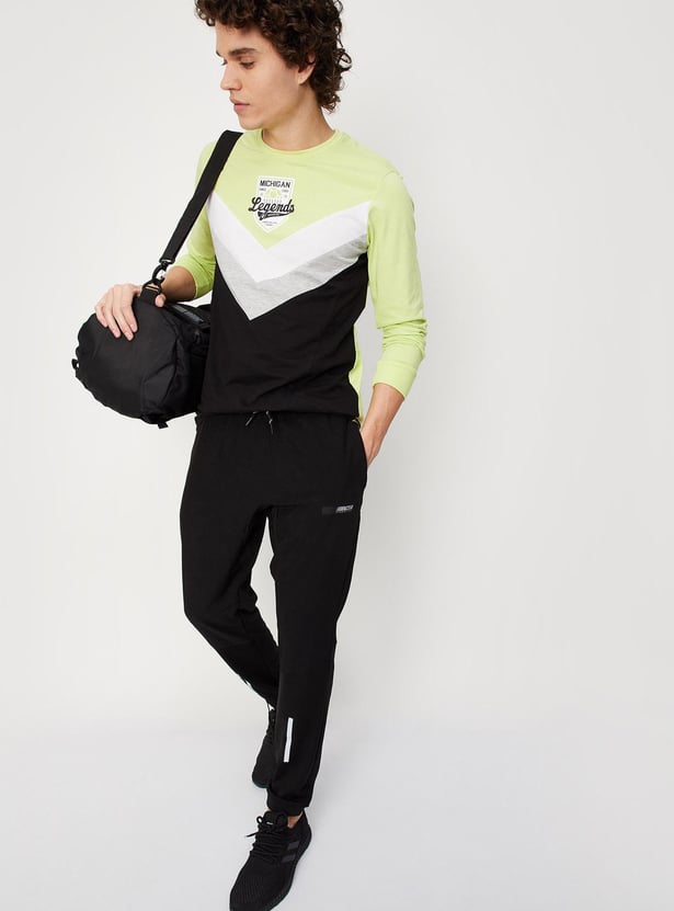 Men Colourblock Slim Fit Athleisure T-shirt