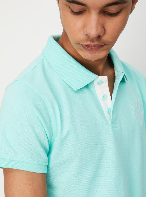 Boys' Black Polo T-Shirt with Embroidered Logo & Number Detail main image 1