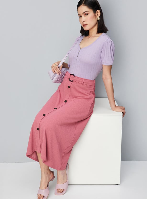 Women Textured Knit Semi-Formal Top