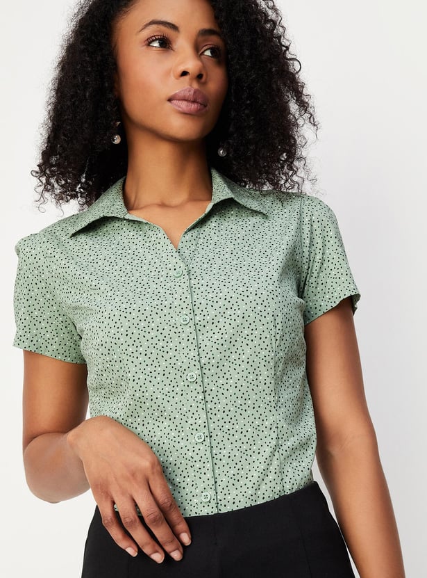 Women Printed Puffed Sleeve Shirt
