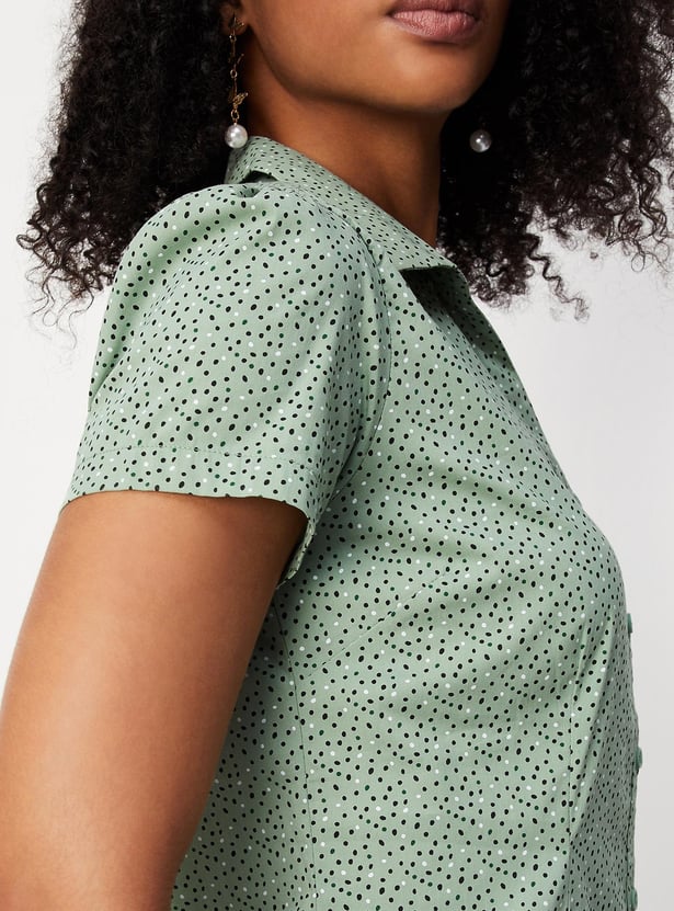 Women Printed Puffed Sleeve Shirt