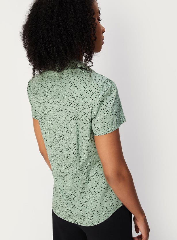 Women Printed Puffed Sleeve Shirt