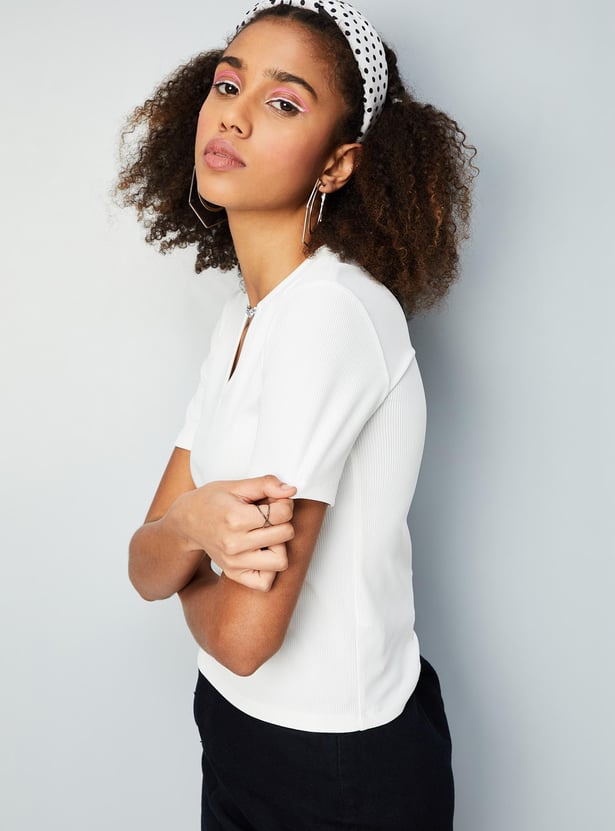 Women Jewelled Strap Crop Top