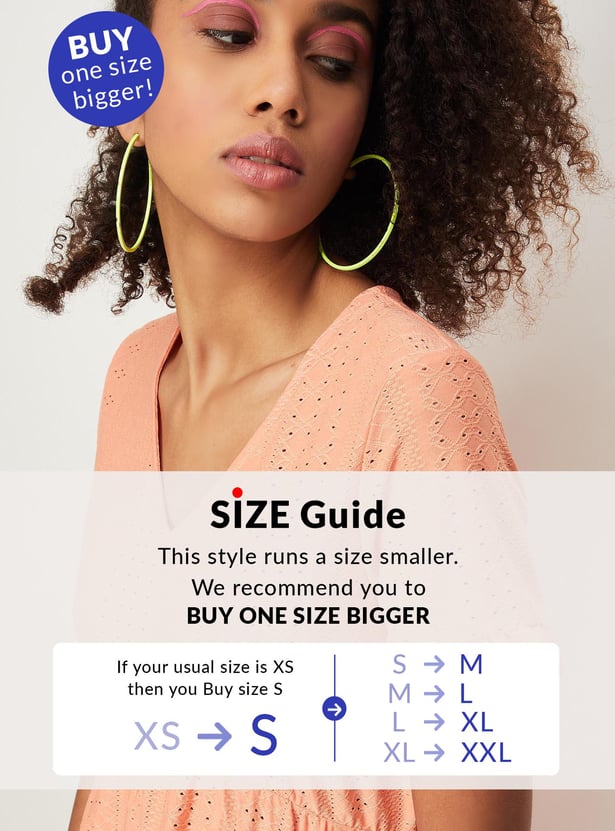 Women Schiffli Knit Fit and Flare Dress