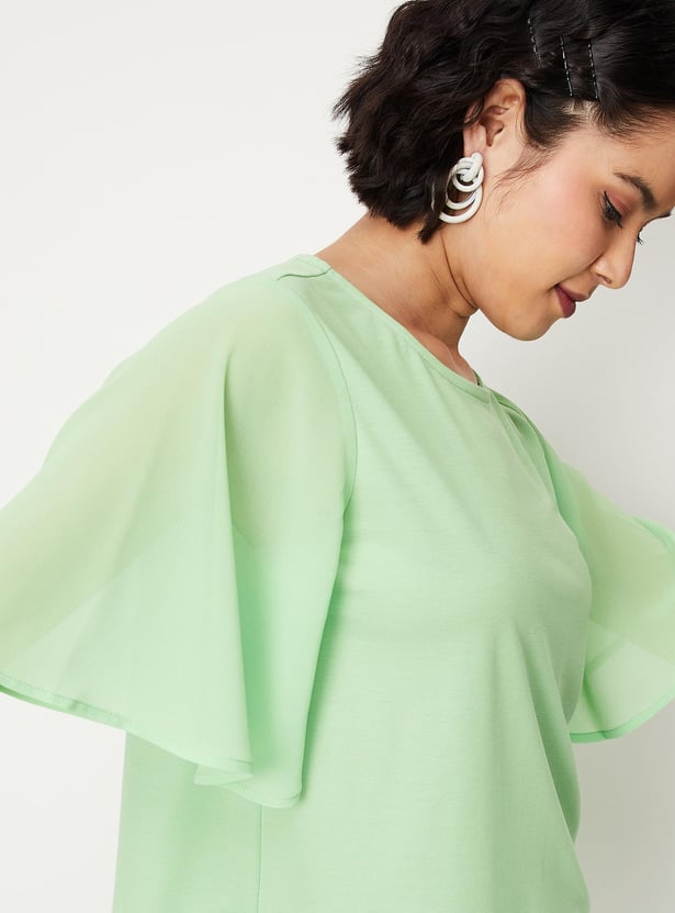 Women Solid Pique Knit Top