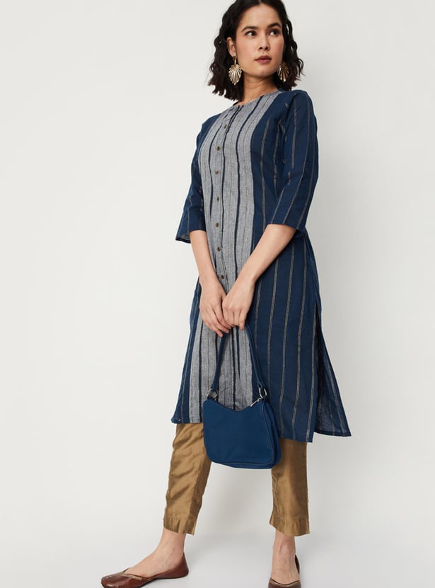 Women Colourblock A-line Kurta