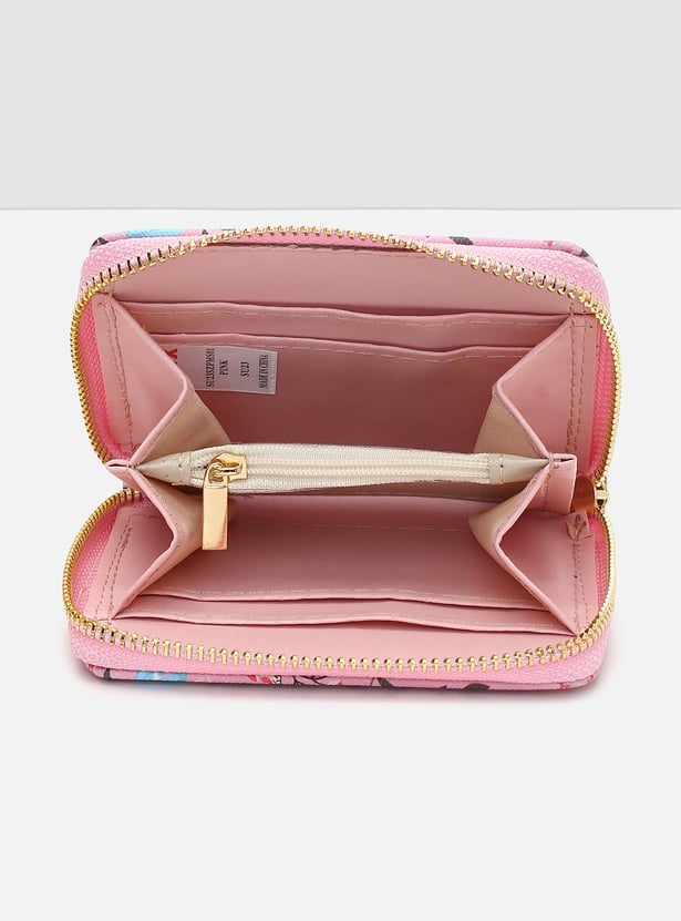 Women Printed Zip-Around Closure Small Wallet