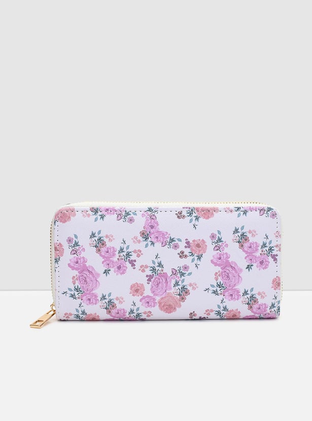 Women Floral Printed Zip-Around Wallet