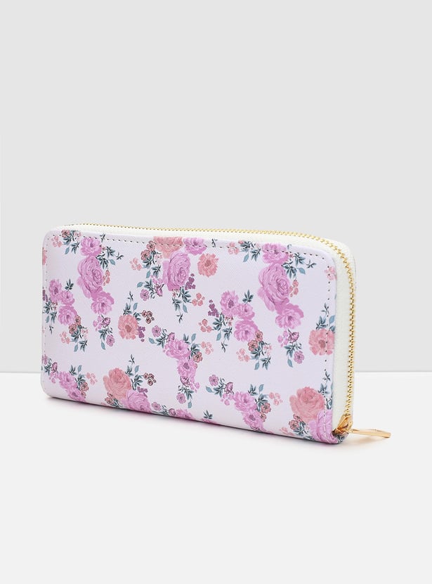 Women Floral Printed Zip-Around Wallet