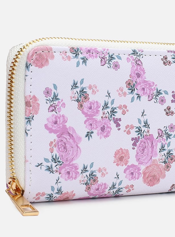 Women Floral Printed Zip-Around Wallet
