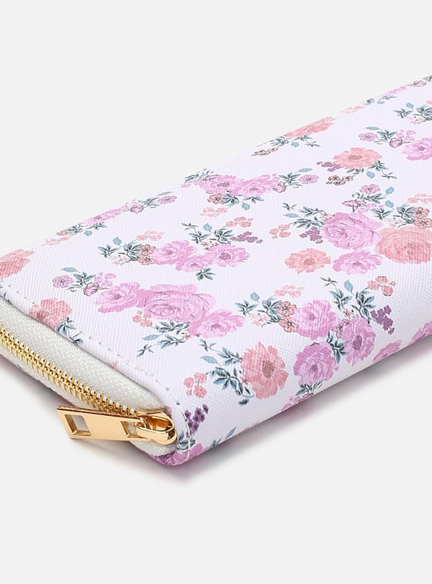 Women Floral Printed Zip-Around Wallet