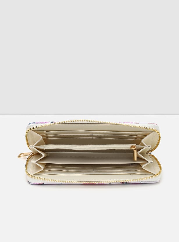 Women Floral Printed Zip-Around Wallet