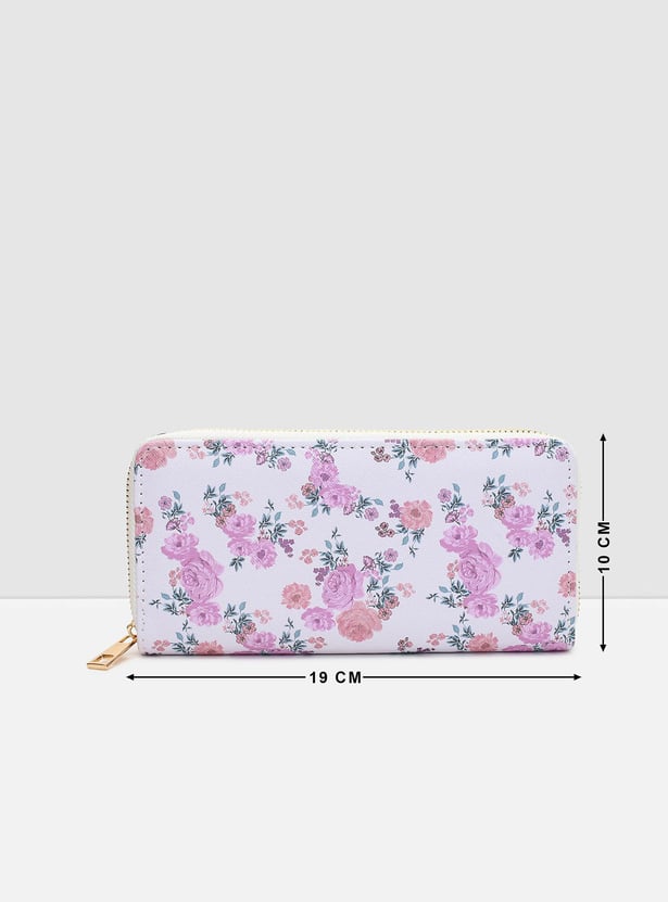 Women Floral Printed Zip-Around Wallet