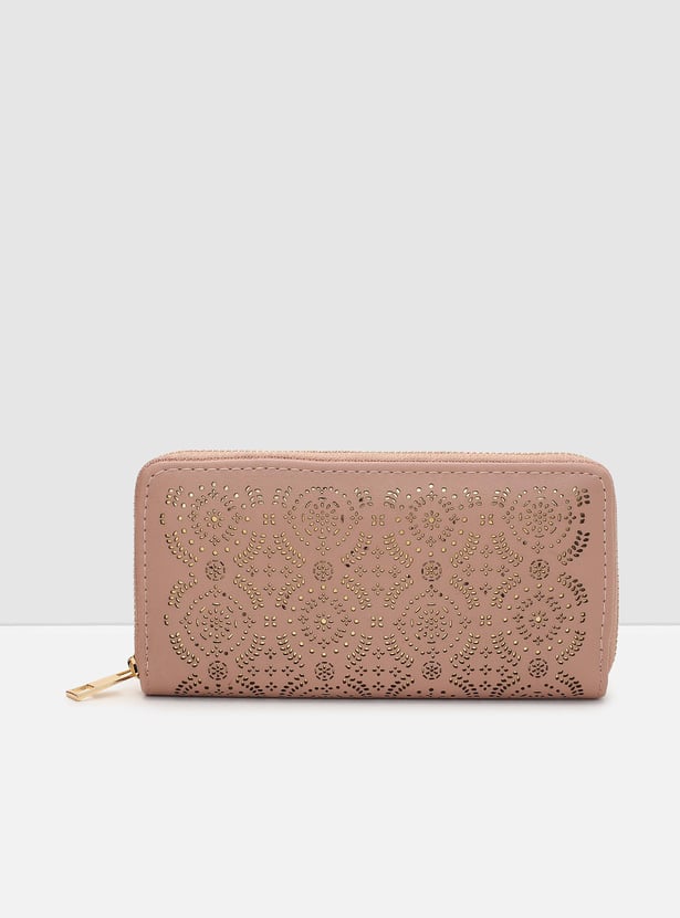 Women Cut-Out Zip-Around Wallet