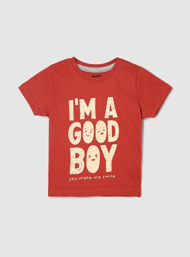 Boys Pure Cotton Graphic Knit T-shirt