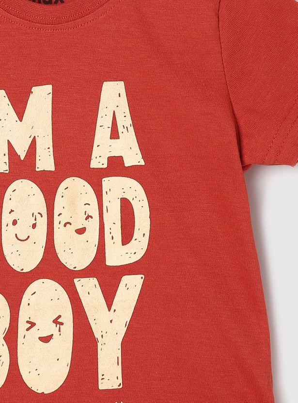 Boys Pure Cotton Graphic Knit T-shirt