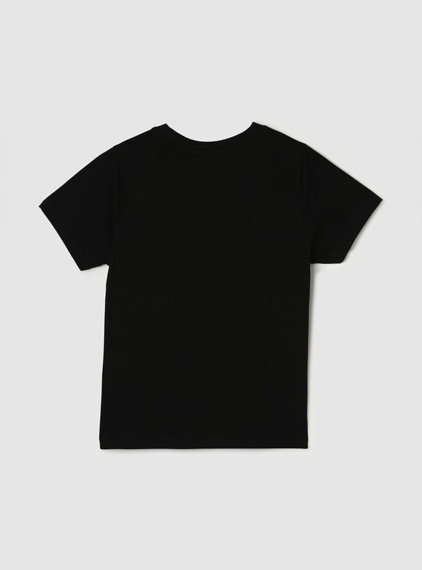 Boys Pure Cotton Typographic Print Knit T-shirt