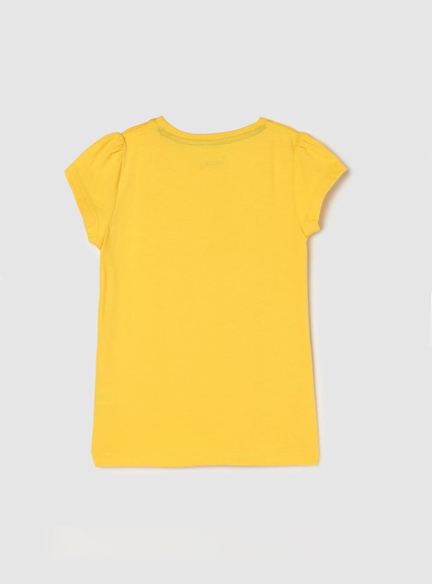 Girls Pure Cotton Graphic Knit T-shirt