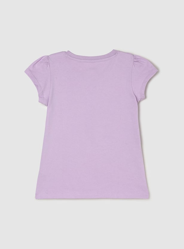 Girls Pure Cotton Graphic Knit T-shirt
