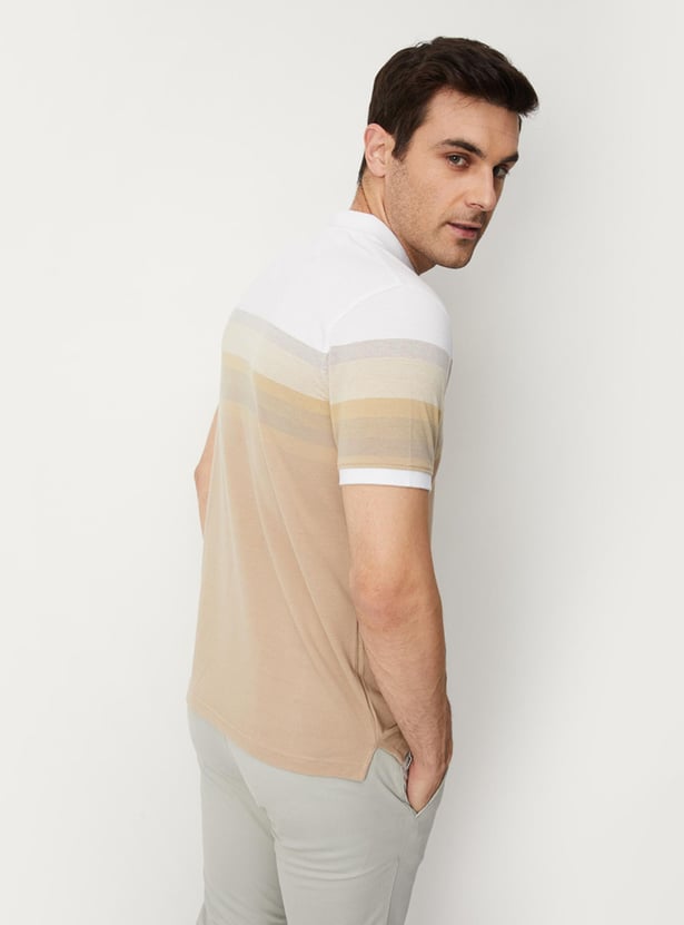 Men Striped Slim Fit Polo T-shirt
