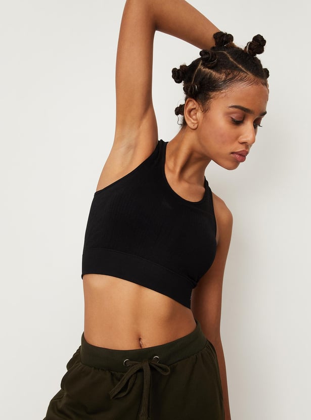 Women Textured Seamless Sports Bra