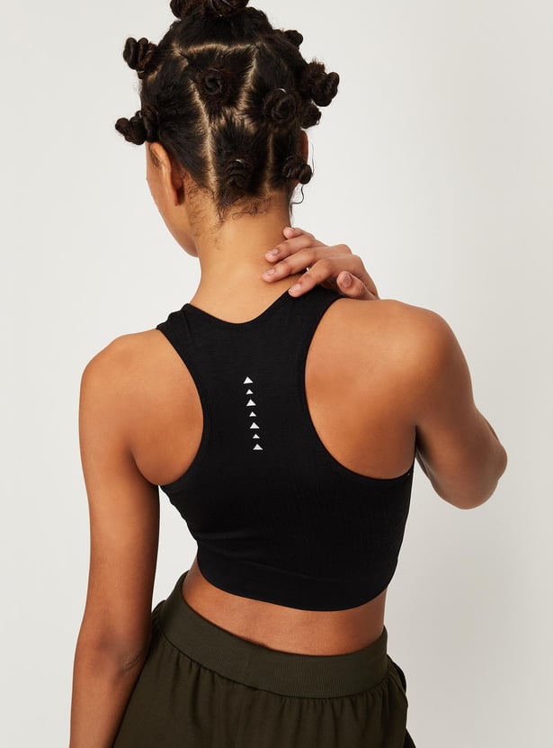 Women Textured Seamless Sports Bra