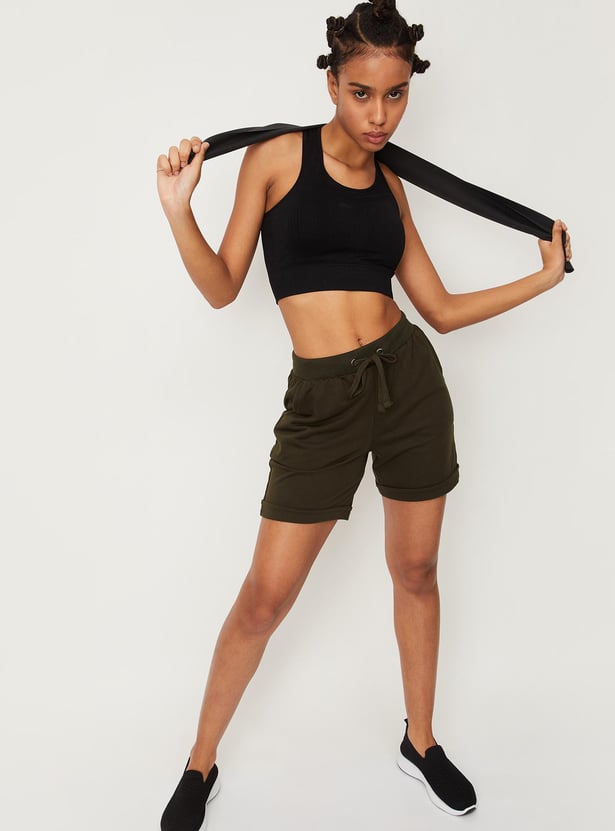 Women Textured Seamless Sports Bra