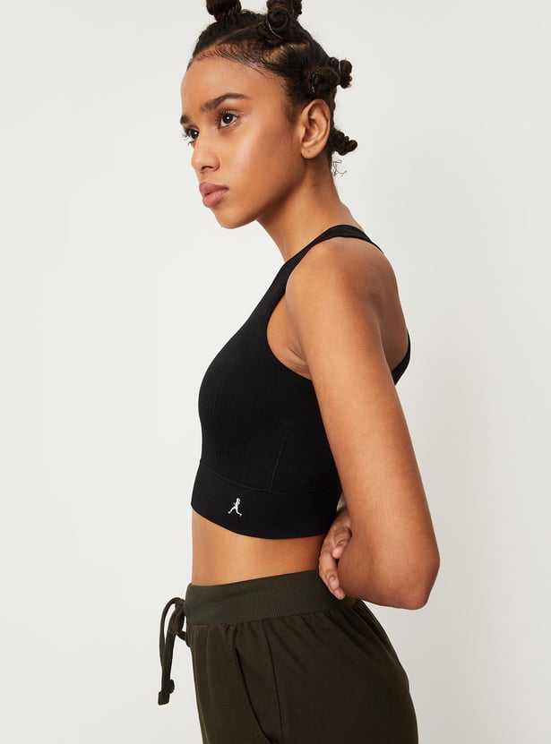 Women Textured Seamless Sports Bra