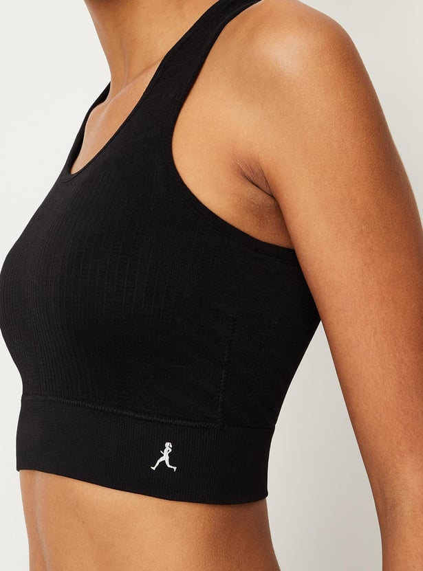 Women Textured Seamless Sports Bra