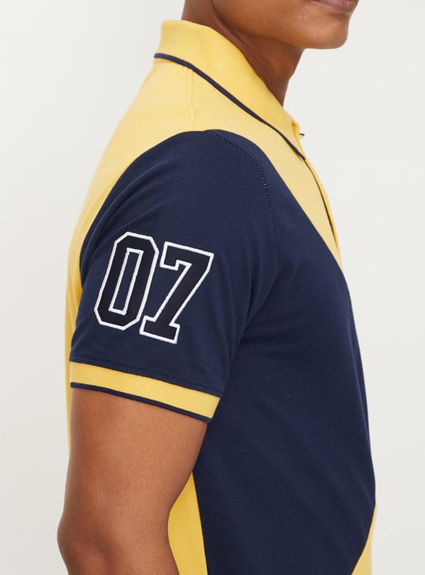 Men Colourblock Slim Fit Polo
