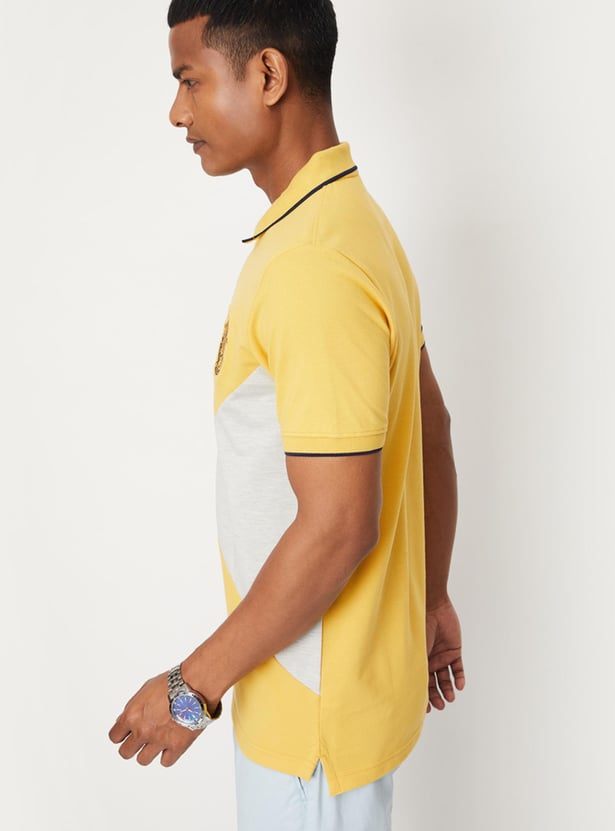 Men Colourblock Slim Fit Polo