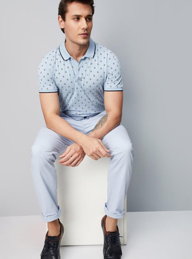 Men Printed Slim Fit Polo