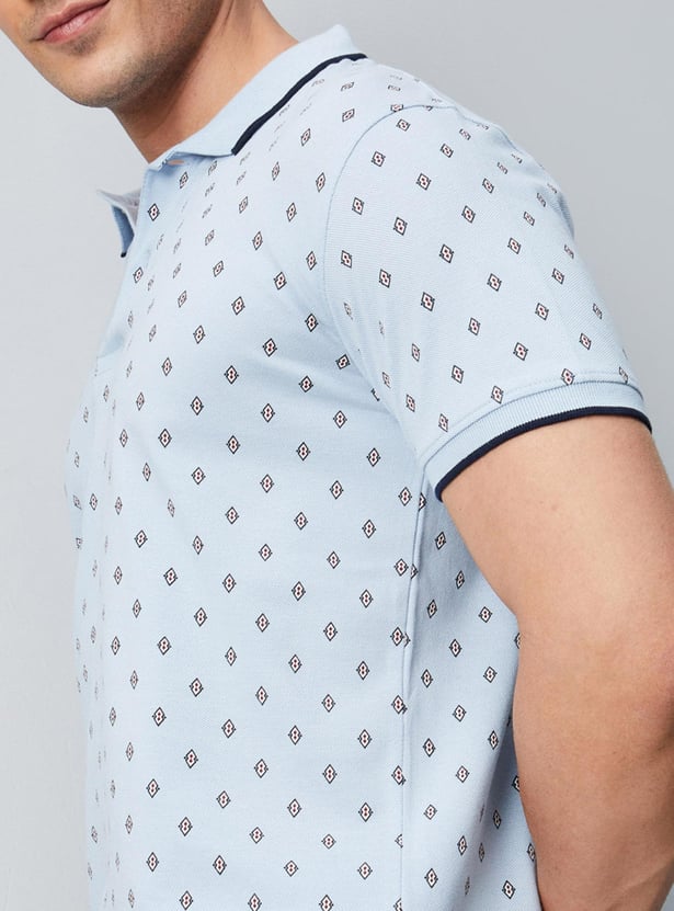 Men Printed Slim Fit Polo
