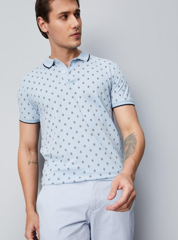 Men Printed Slim Fit Polo