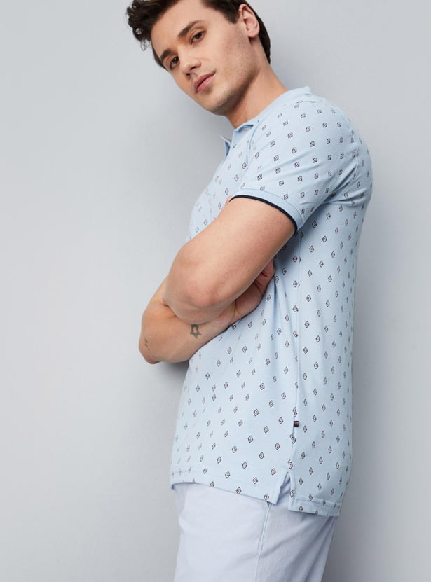 Men Printed Slim Fit Polo