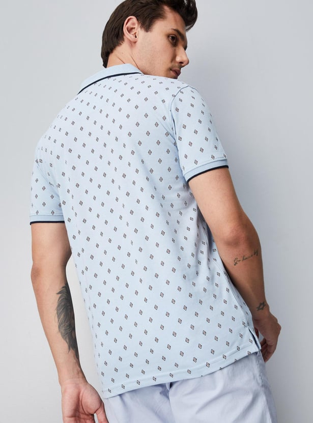 Men Printed Slim Fit Polo