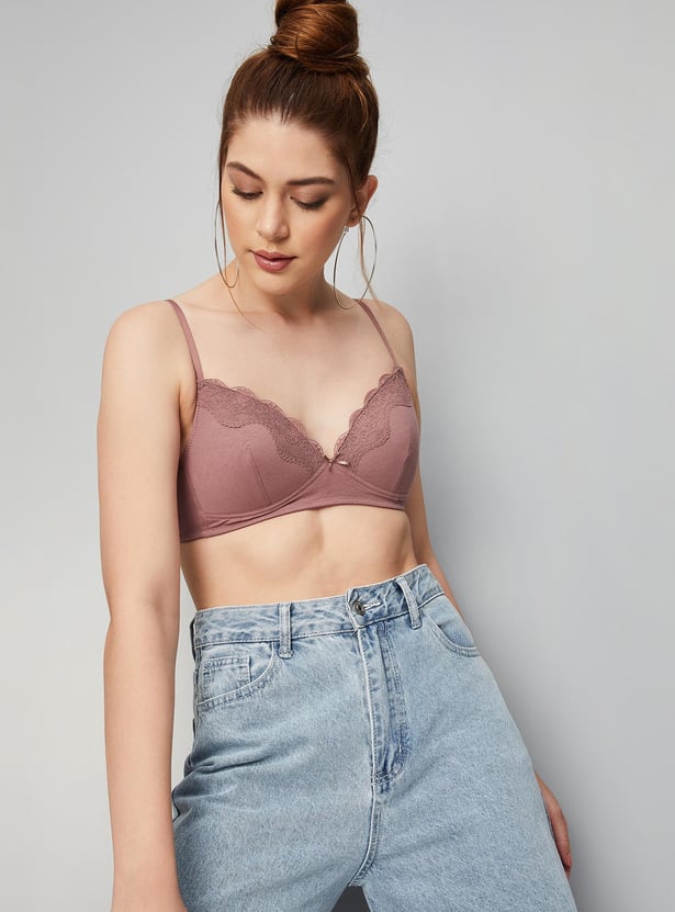 Women Lace Padded Non-Wired Bra - Pack of 2