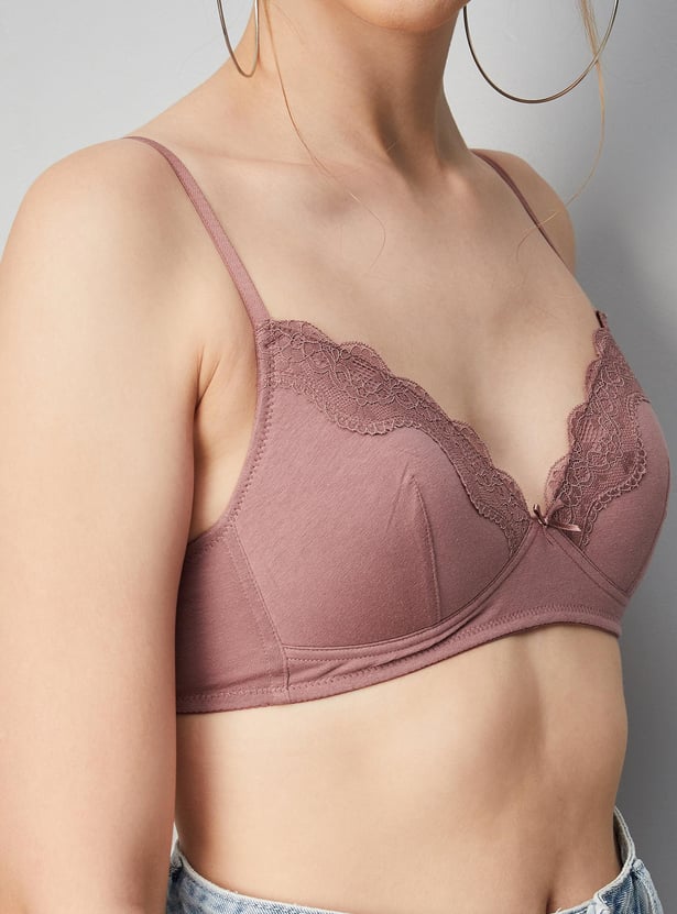 Women Lace Padded Non-Wired Bra - Pack of 2