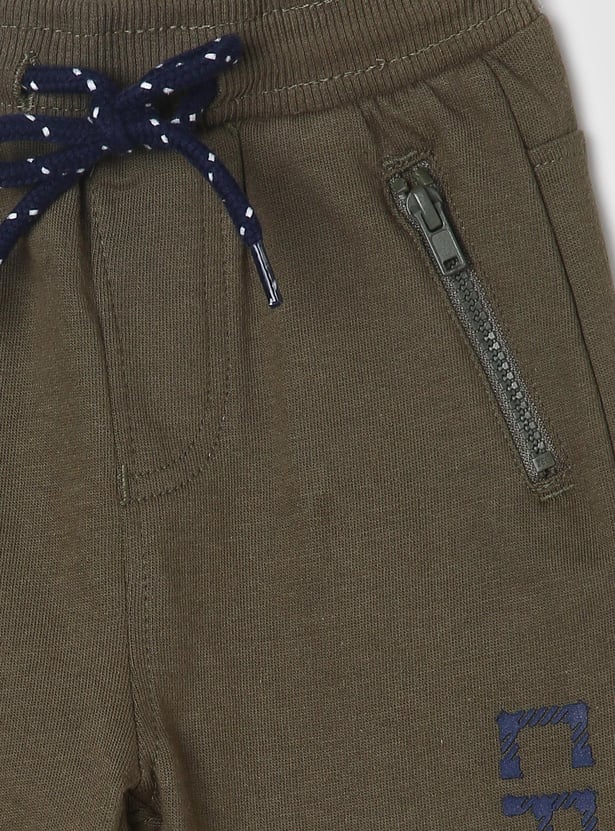 Boys Printed Joggers with Zip Pockets