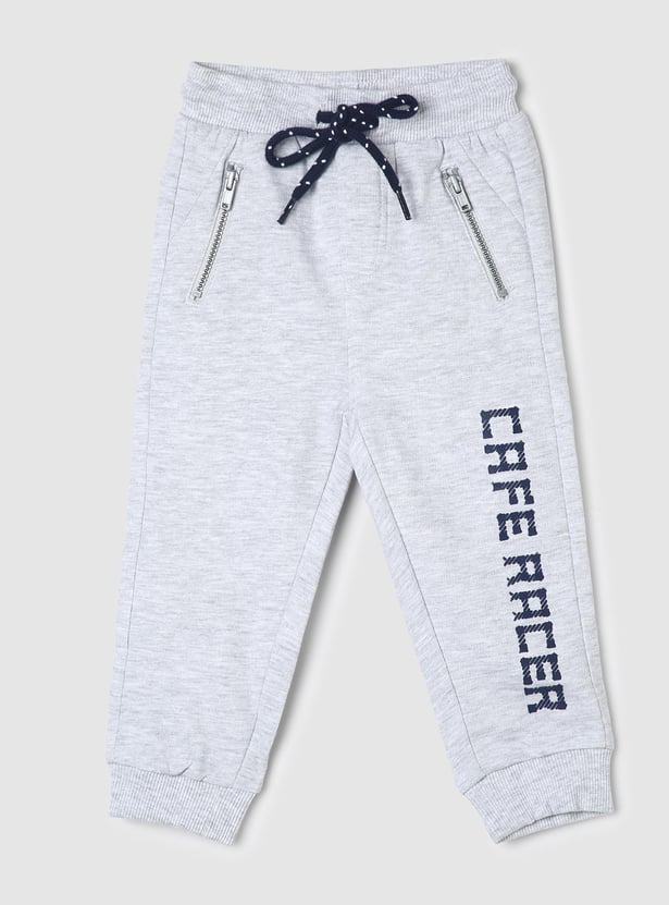 Boys Typographic Printed Drawstring Joggers