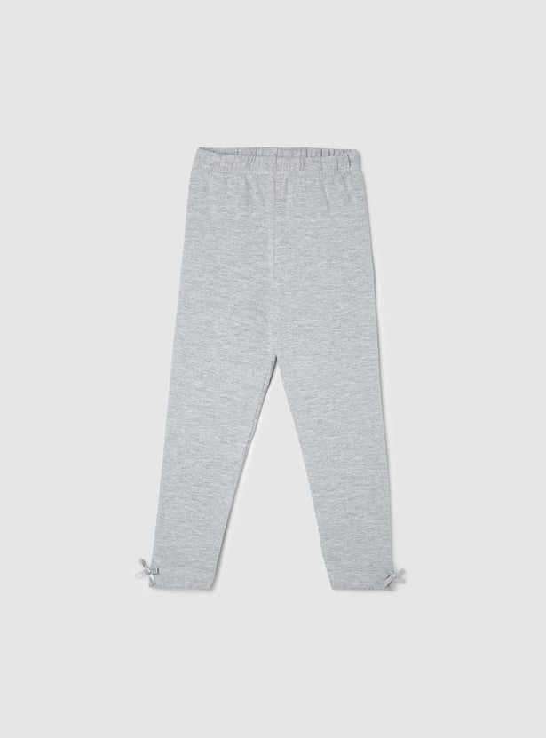 Girls Solid Full-Length Leggings