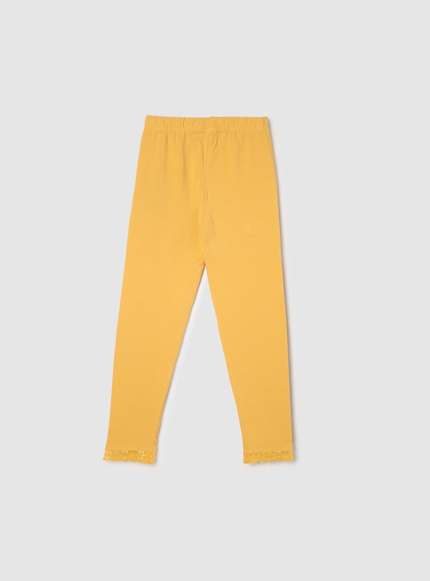 Girls Solid Full-Length Leggings